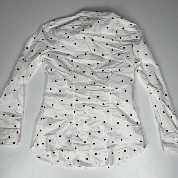 A. Moon Polka Dot Button Down Shirt White Size Small NWT - Picture 7 of 8